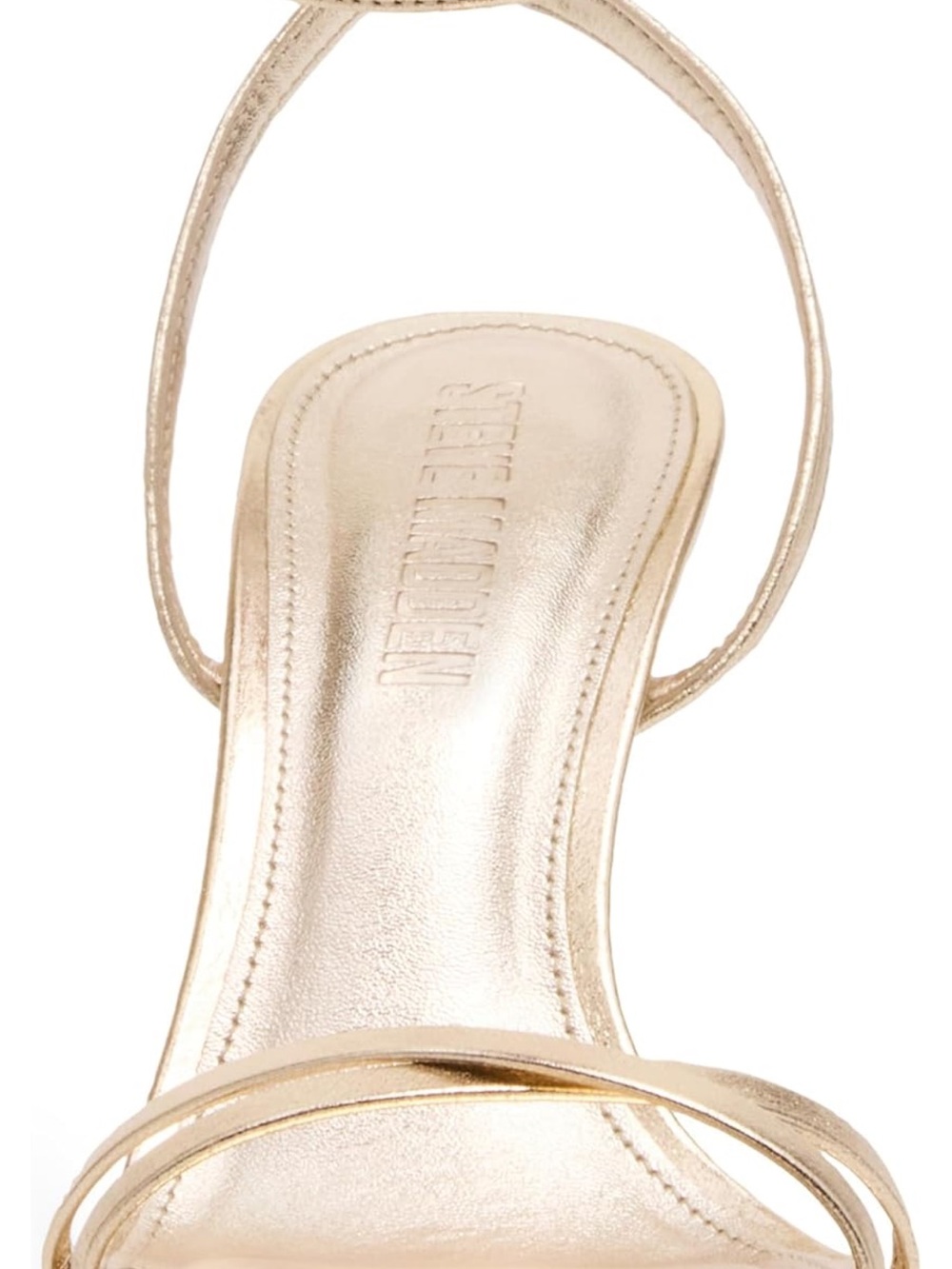 Steve Madden Gold Strappy Stiletto Sandals with Ankle Tie Size 7 - Picture 2 of 9